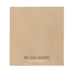 Simple Modern Rustic Kraft Boho Notepad