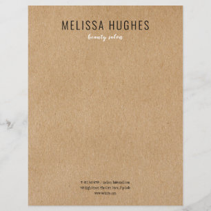 Simple Modern Rustic Kraft Custom Letterhead