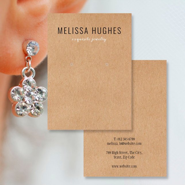Simple Modern Rustic Kraft Earring Display Card (Creator Uploaded)