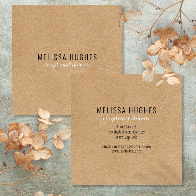 Simple Modern Rustic Kraft Square Business Card (Simple Modern Rustic Kraft Square Business Card)
