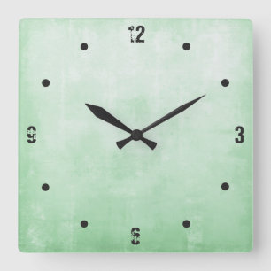 Simple Modern Rustic Pistachio Grey Abstract Square Wall Clock