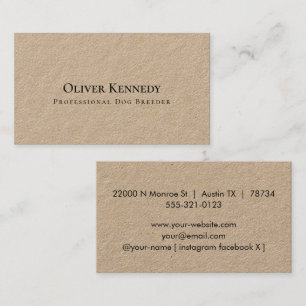 Simple Modern Rustic Premium Kraft Paper Business Card