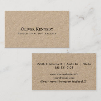 Simple Modern Rustic Premium Kraft Paper   Business Card