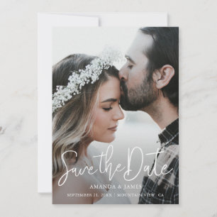 Simple Modern Rustic Wedding Photo Save The Date