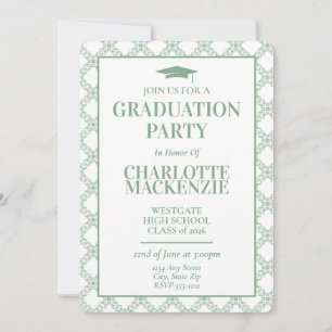 Simple Modern Sage Green 2026 Graduation Party Invitation