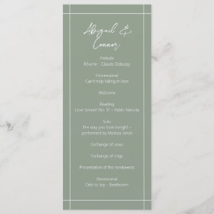 Simple Modern Sage Green Calligraphy Program