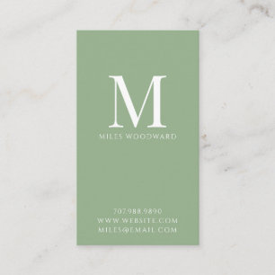 Simple Modern Sage Green Minimalist Business Card