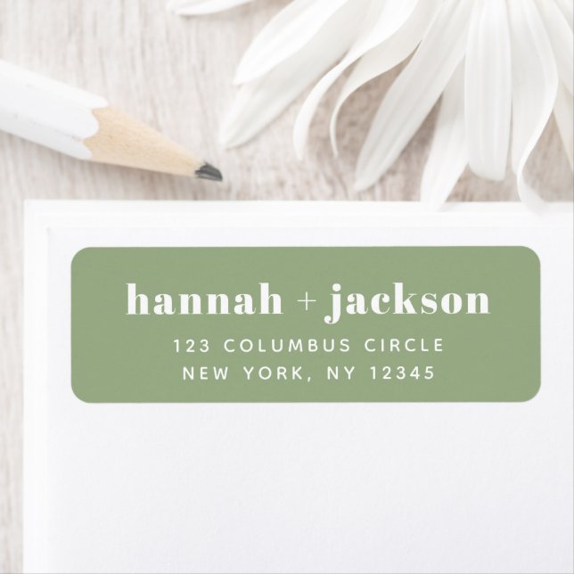 Simple Modern Sage Green Return Address Return Address Label (Insitu)