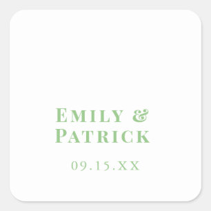 Simple Modern Sage Green Wedding Envelope Seal