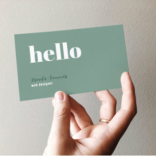 Simple Modern Sage green & White Background Business Card