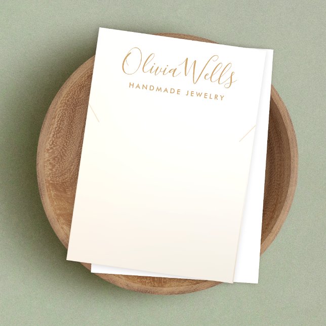 Simple Modern Satin Gold Necklace Display Card (Creator Uploaded)