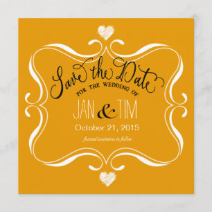 Simple Modern Save the Date   marigold white