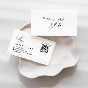 Simple Modern Scannable QR code Business  Card