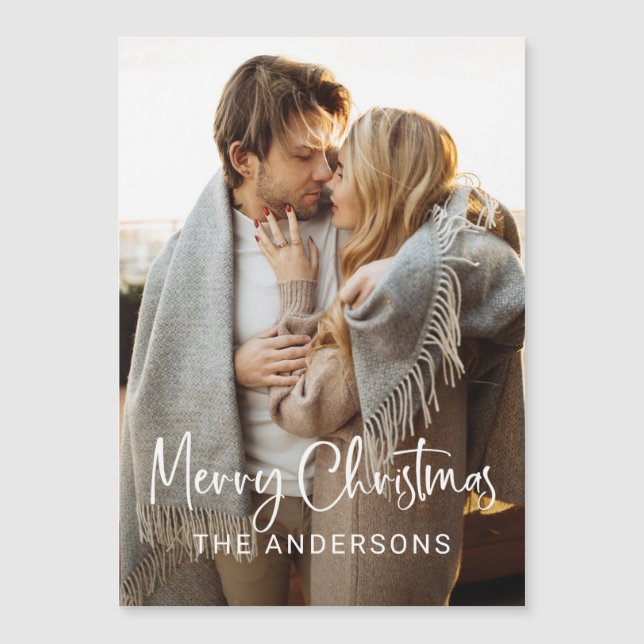 Simple Modern Script and Photo | Merry Christmas (Front)