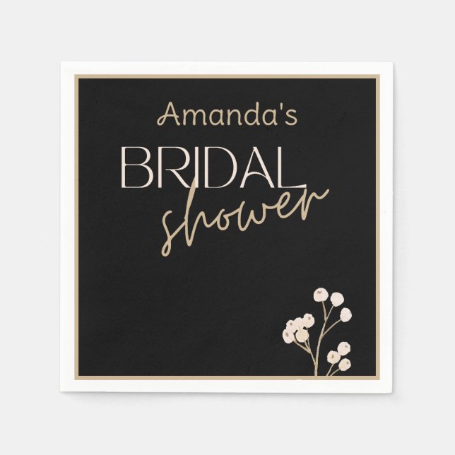 Simple Modern Script Bridal Shower  Napkin (Front)