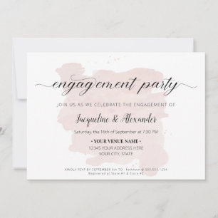 Simple Modern Script Calligraphy Blush Watercolor Invitation