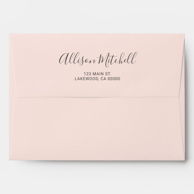Simple Modern Script Calligraphy Return Address Envelope (Back (Top Flap))