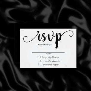 Simple Modern Script Classic Black Any Event RSVP Card