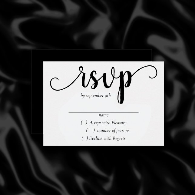 Simple Modern Script | Classic Black Any Event RSVP Card (Creator Uploaded)