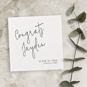 Simple Modern Script Congrads Graduate  Napkin