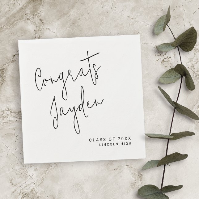 Simple Modern Script Congrads Graduate  Napkin (Simple Modern Script Congrads Graduate Napkins)