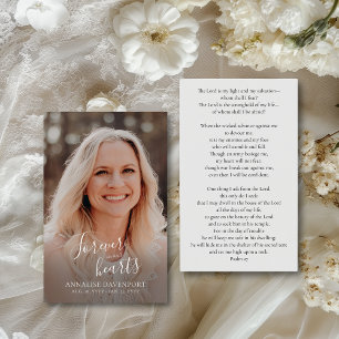 Simple Modern Script Funeral Prayer Card