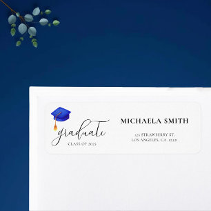 Simple Modern Script Graduation Return Address Label