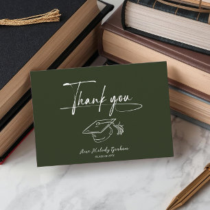 Simple Modern Script Graduation Thank You Card