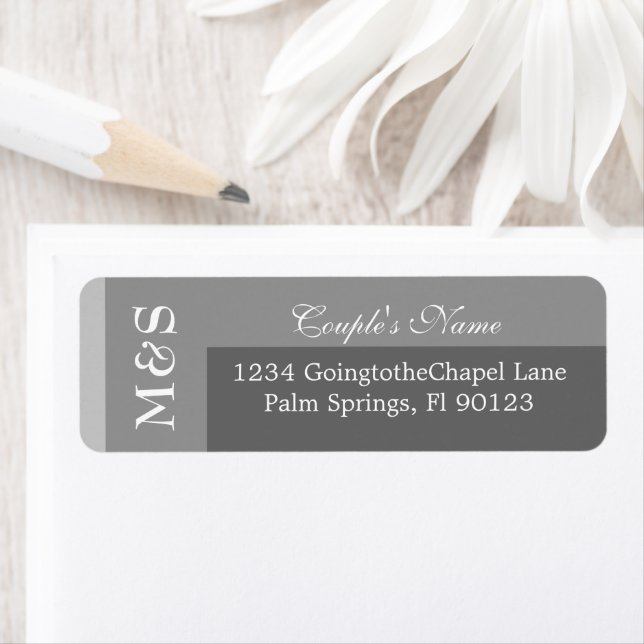 Simple Modern Script Grey Return Address Label (Insitu)