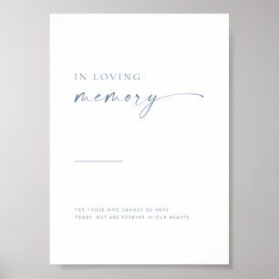 Simple Modern Script In Memory Of Sign   Blue