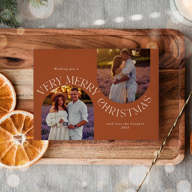 Simple Modern Script Minimalist Photo Holiday Card (Creator Uploaded)