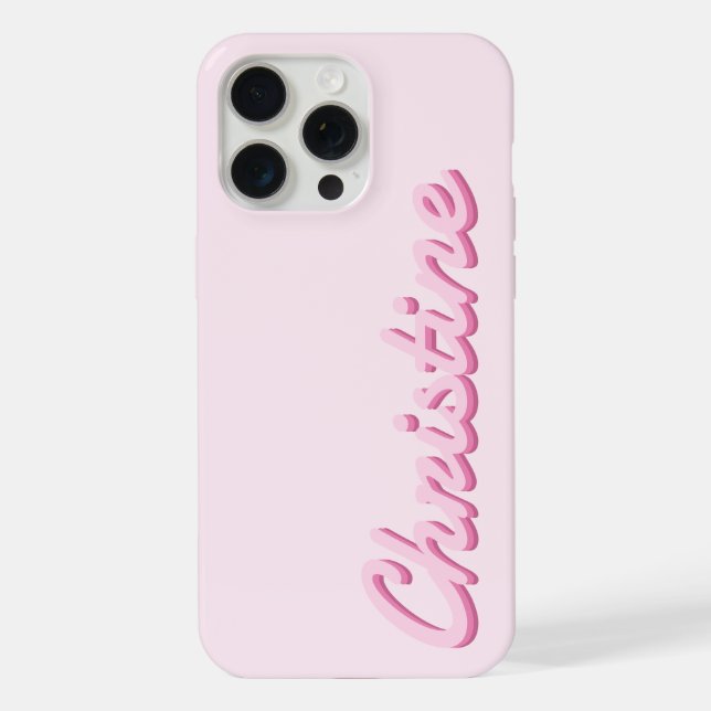 Simple Modern Script Name Monogram iPhone Case (Back)