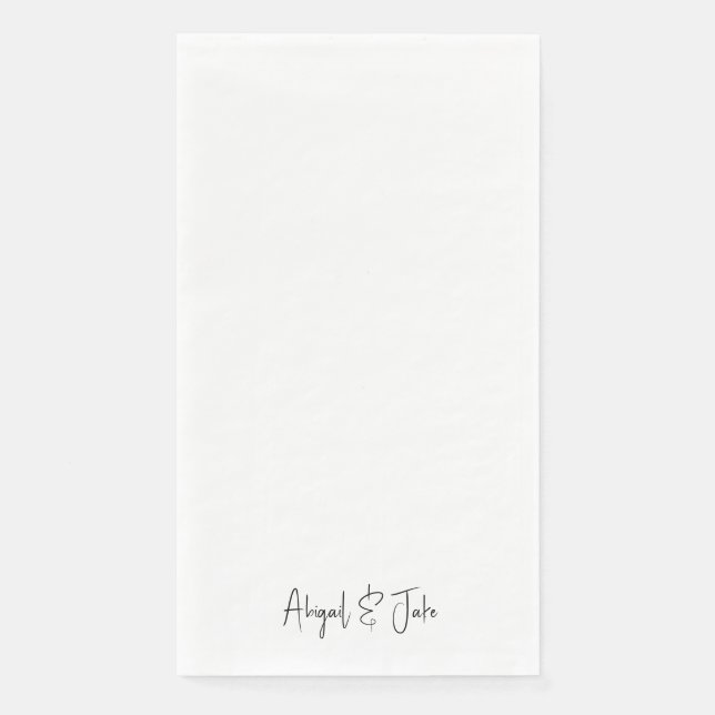 Simple Modern Script Names II Wedding  Napkin (Front)