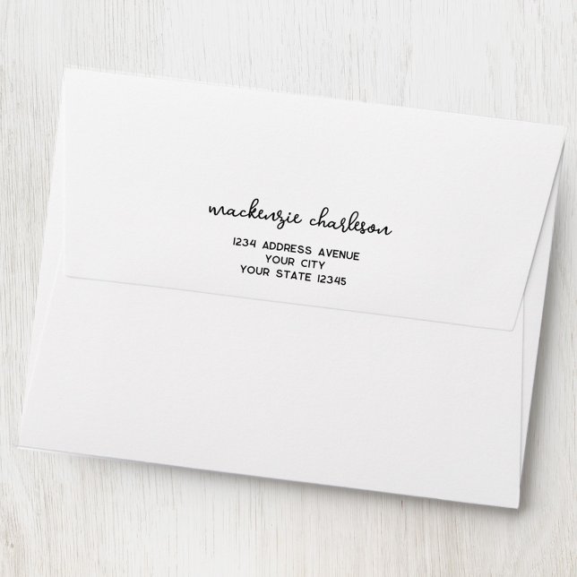 Simple Modern Script Personalised Address Envelope (Custom modern script name and simple font address personalized envelope)