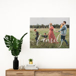 Simple Modern Script Personalised Family Photo Faux Canvas Print<br><div class="desc">Create your own personalised family home decor. Simply add your own custom photo.</div>