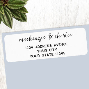Simple Modern Script Personalised Return Address Label
