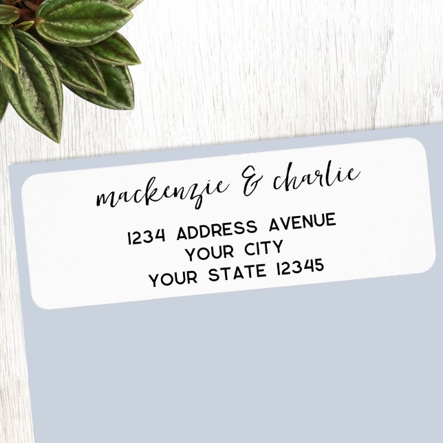 Simple Modern Script Personalised Return Address Label (Modern script return address label)