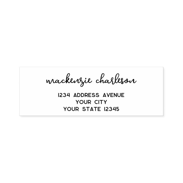 Simple Modern Script Personalised Return Address Self-inking Stamp (Design)