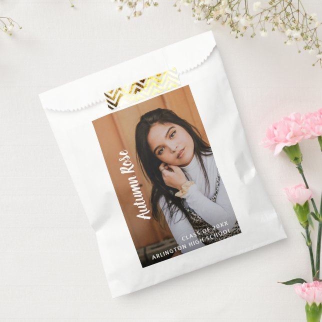 Simple Modern Script Photo Graduation Favour Bag (Sealed)