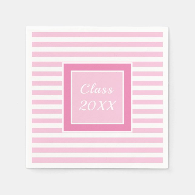 Simple Modern Script Pink Graduate Party Napkin (Front)