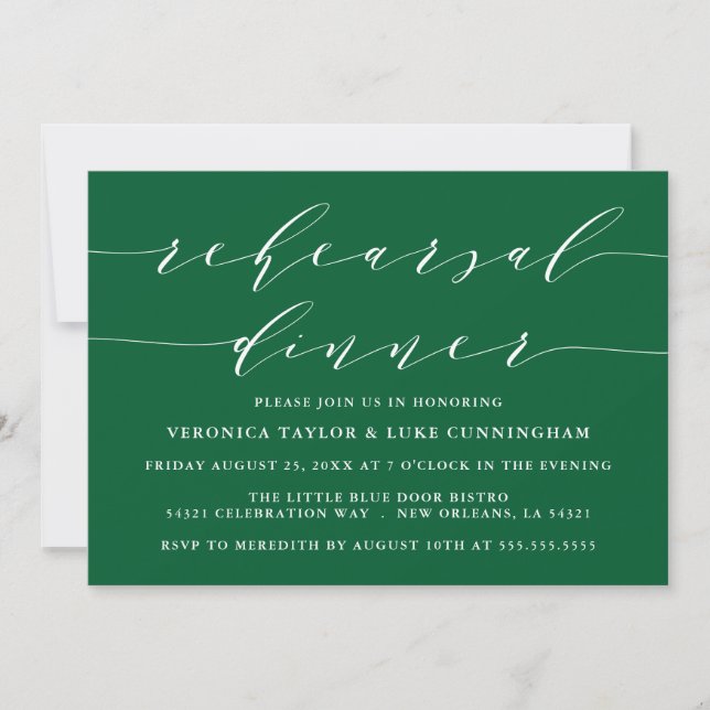 SIMPLE MODERN SCRIPT | REHEARSAL DINNER INVITATION (Front)