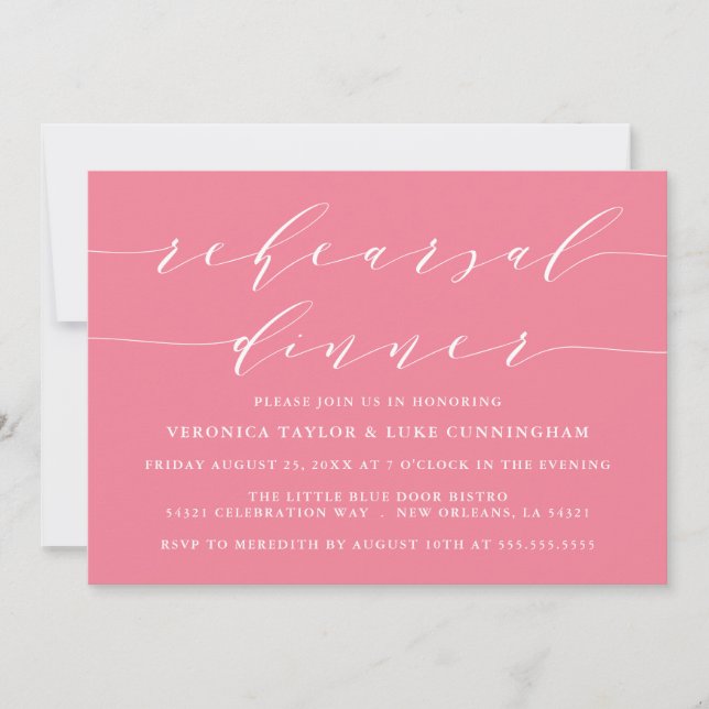 SIMPLE MODERN SCRIPT | REHEARSAL DINNER INVITATION (Front)
