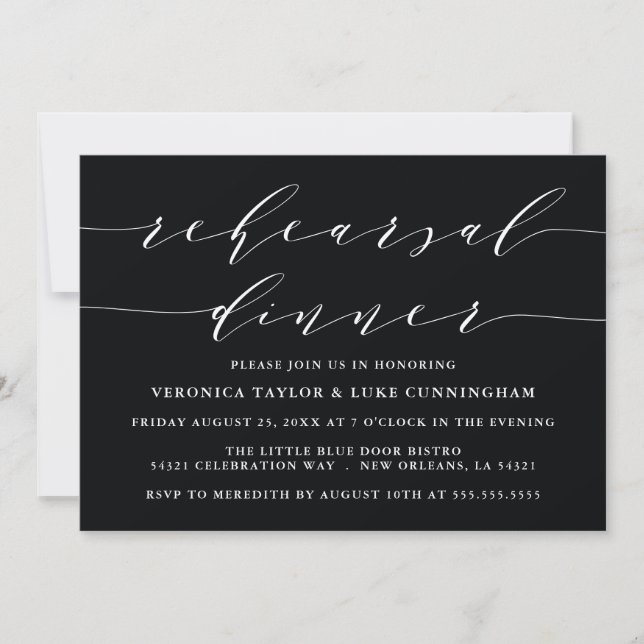 SIMPLE MODERN SCRIPT | REHEARSAL DINNER INVITATION (Front)