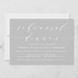 SIMPLE MODERN SCRIPT REHEARSAL DINNER INVITATION