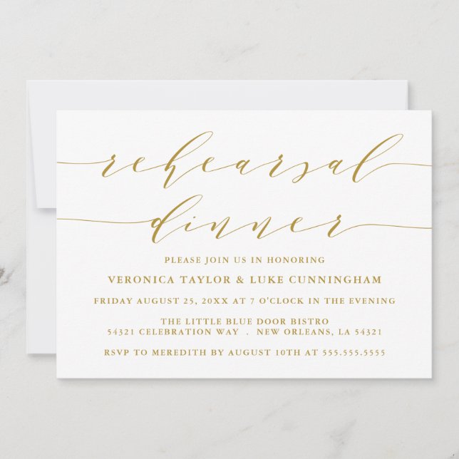 SIMPLE MODERN SCRIPT | REHEARSAL DINNER INVITATION (Front)