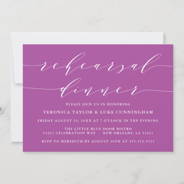 SIMPLE MODERN SCRIPT | REHEARSAL DINNER INVITATION (Front)