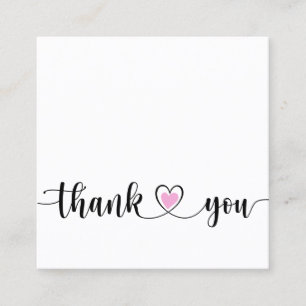simple modern script thank you for your order square business card