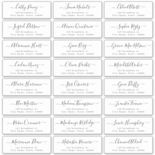 Simple modern script wedding guest address label