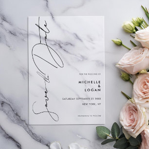 Simple Modern Script Wedding Save the Date Acrylic Invitations