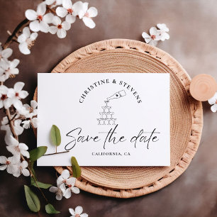 Simple Modern Script Wedding Save The Date Photo Postcard